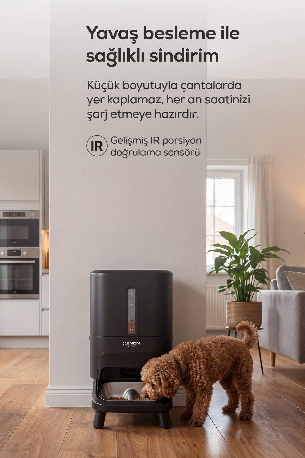 ست ظرف غذادهی سگ و فواره آب زنون اسمارت Xenon Smart، شامل ظرف غذای خودکار ۱۵ لیتری و آب‌خوری استیل ضدزنگ