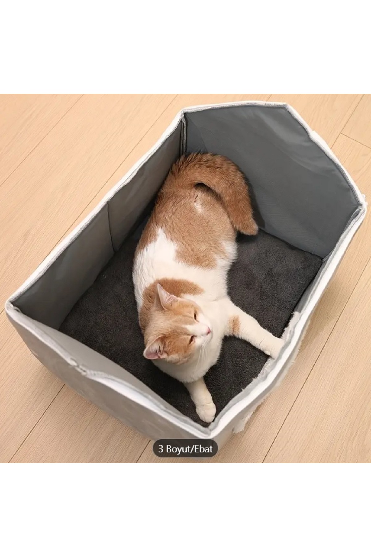 جای خواب خانه‌ای پولیشی گربه و سگ پریکات پت‌شاپ Pericat Petshop خاکستری