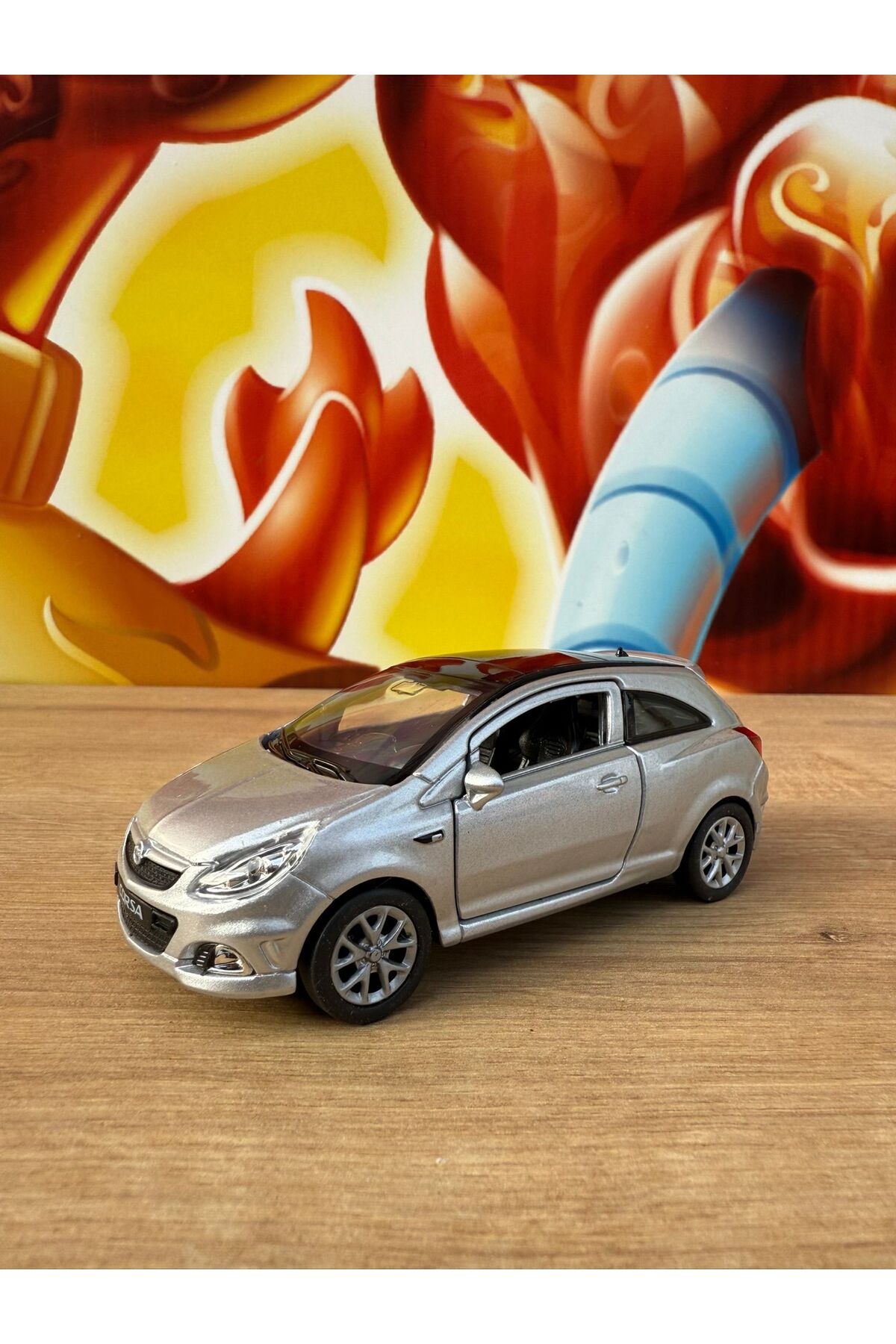 ماشین اسباب بازی OPEL CORSA DIECAST CAR PULL AND RELEASE MODEL GRAY scntoys