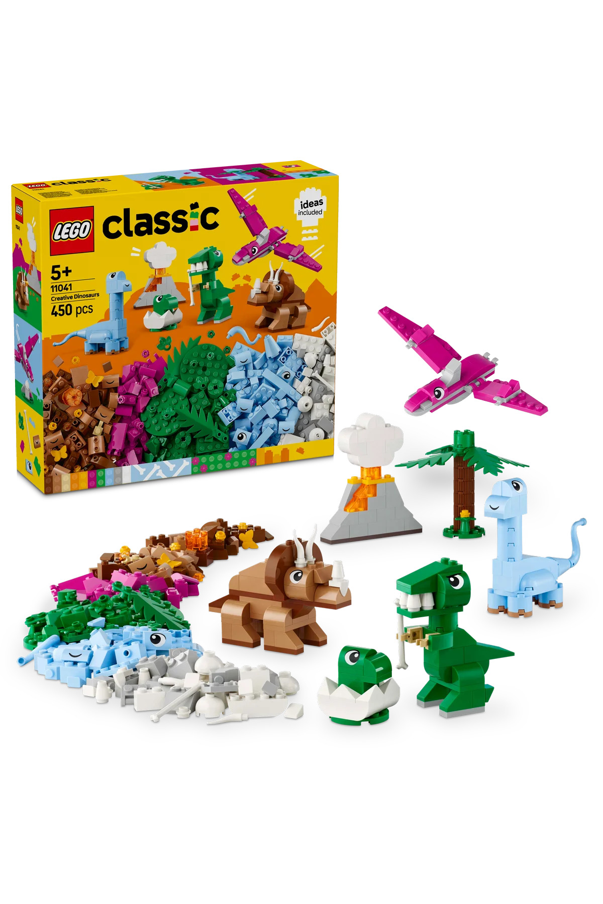 لگو و اسباب بازی های ساخت محور ® کلاسیک CREATIVE DINOSAURS 11041 مجموعه ساختمانی خلاقانه اسباب‌بازی برای کودکان بالای 5 سال 450P اورجینال LEGO
