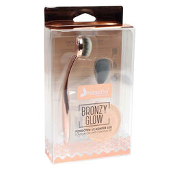 ست ۳ عددی کرم‌پودر و کانتور ناسیتا Nascita سری Bronzy Glow شامل براش کانسیلر و ۲ اسفنج آرایشی