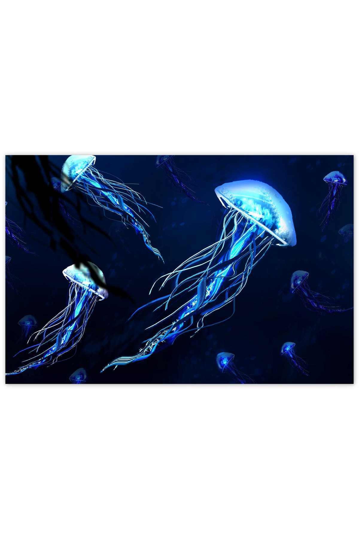 پازل CAKASEPETIM DARK WATERS NEON JELLYFISH 120 PIECE PUZZLE اره منبت کاری مویی ام دی اف چوبی Genel Markalar
