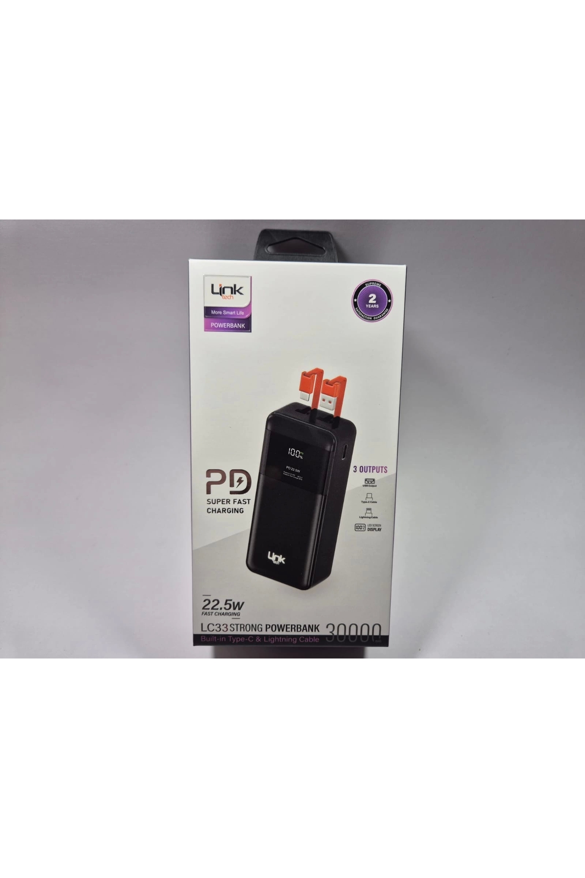 پاوربانک LC33 STRONG 30.000 ماه 22.5 وات شارژ سریع شارژر قابل حمل با کیفیت اورجینال Linktech