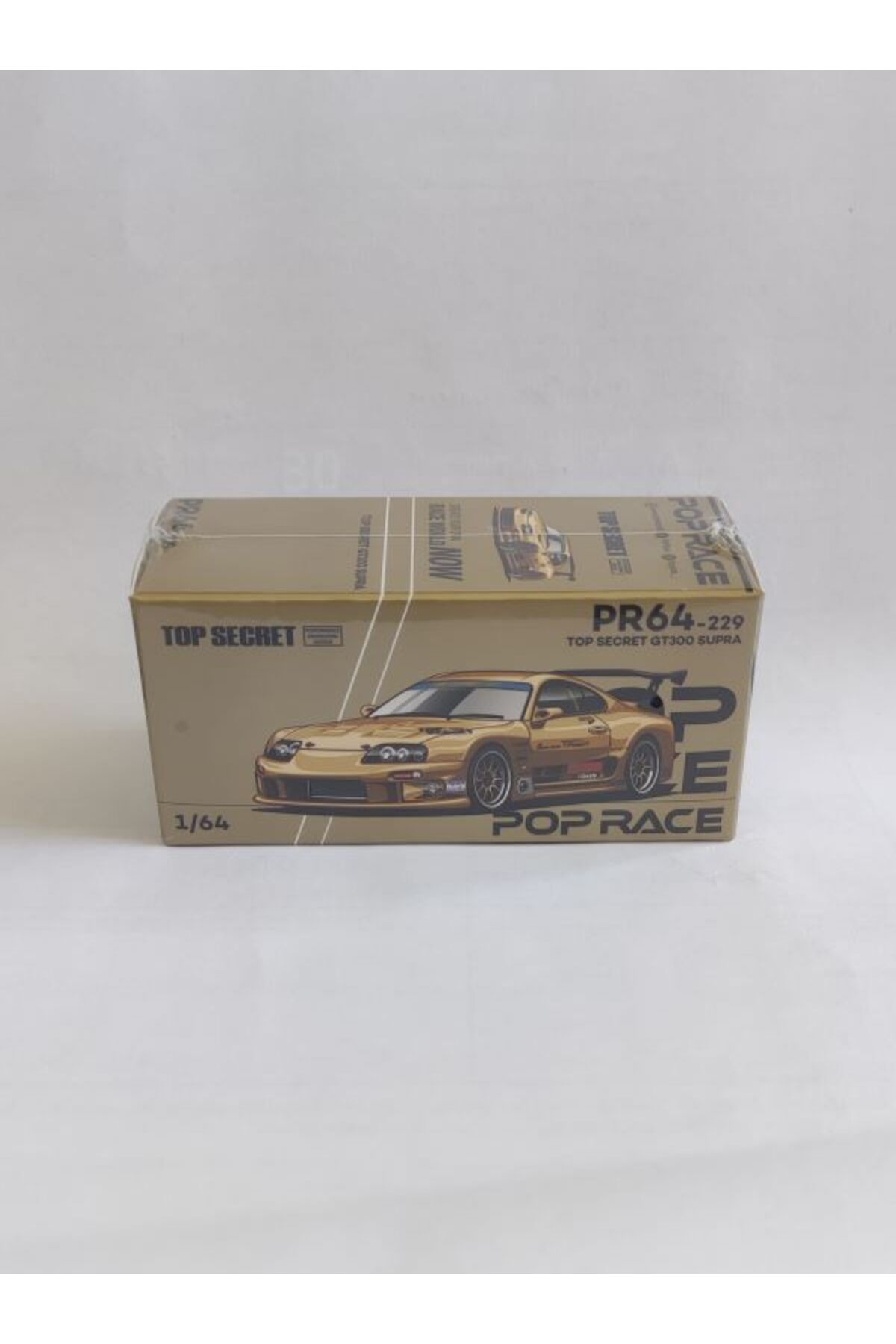 مدل خودرو POP RACE GT300 SUPRA GOLD 1:64 CAR1 اورجینال HOT WHEELS