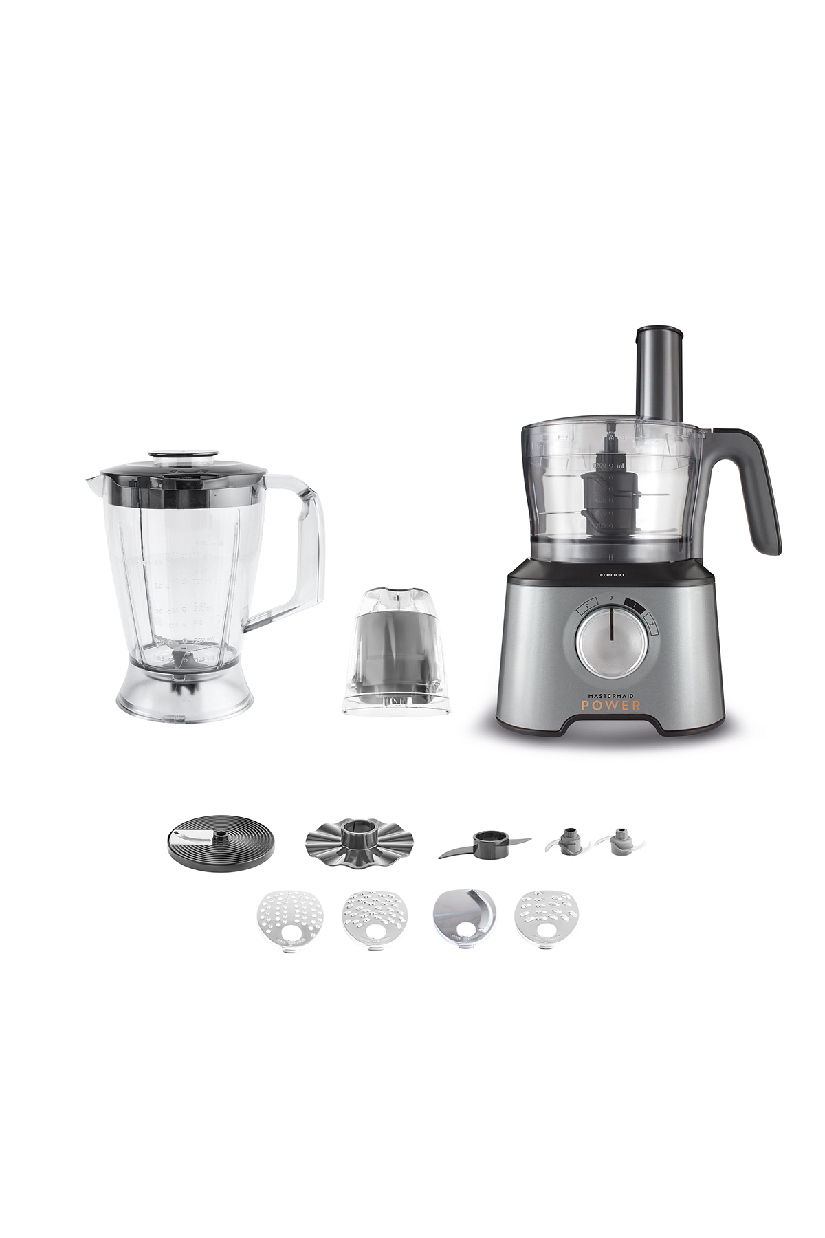 ست مخلوط کن غذاساز چندکاره MASTERMAID POWER 10 IN 1 GALAXY GREY مجموعه بلندر 2000 واتی اورجینال Karaca