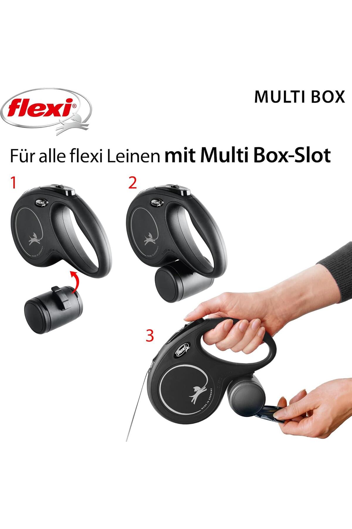 جعبه چندمنظوره نگهداری کیسه و تشویقی سگ فلکسی Flexi، مشکی