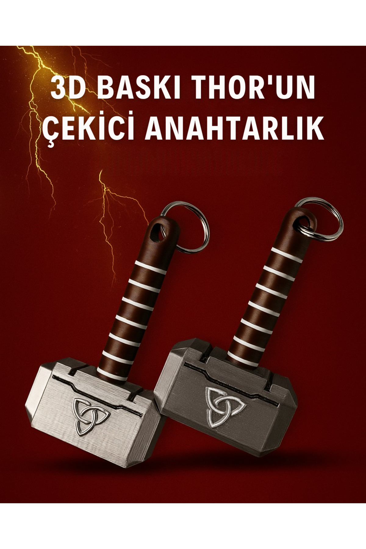 جلیقه کلید جاکلیدی THOR'S HAMMER MJOLNIR MARVEL – هدیه طراحی ویژه | آیتم کلکسیونی چاپ شده سه بعدی Cosmic Star