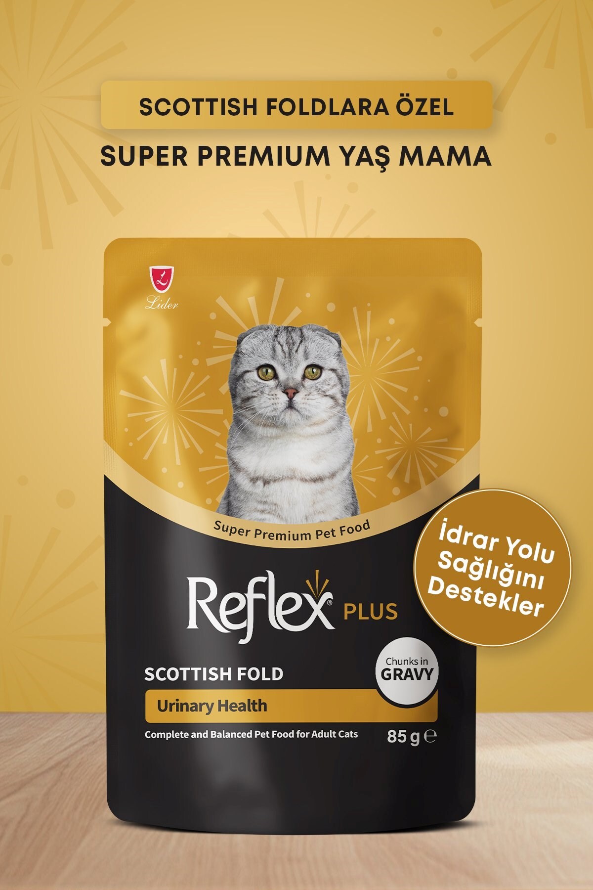 غذای کنسروی گربه بالغ رفلکس Reflex Plus Scottish Fold Urinary Health، ۲۴ عددی، هرکدام ۸۵ گرم