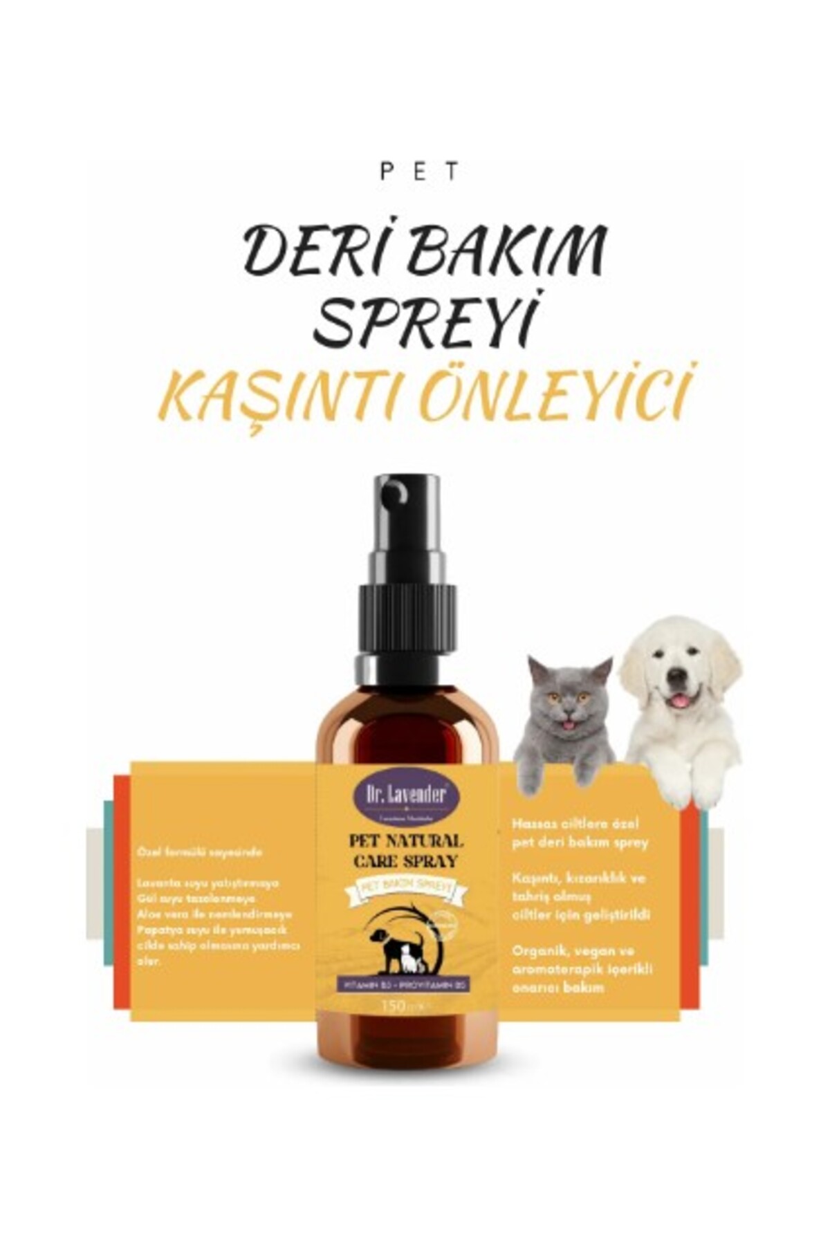 اسپری مراقبت از پوست گربه اورکینل Orqinel Dr. Lavender با اسطوخودوس، بابونه، گل‌سرخ و آلوئه‌ورا