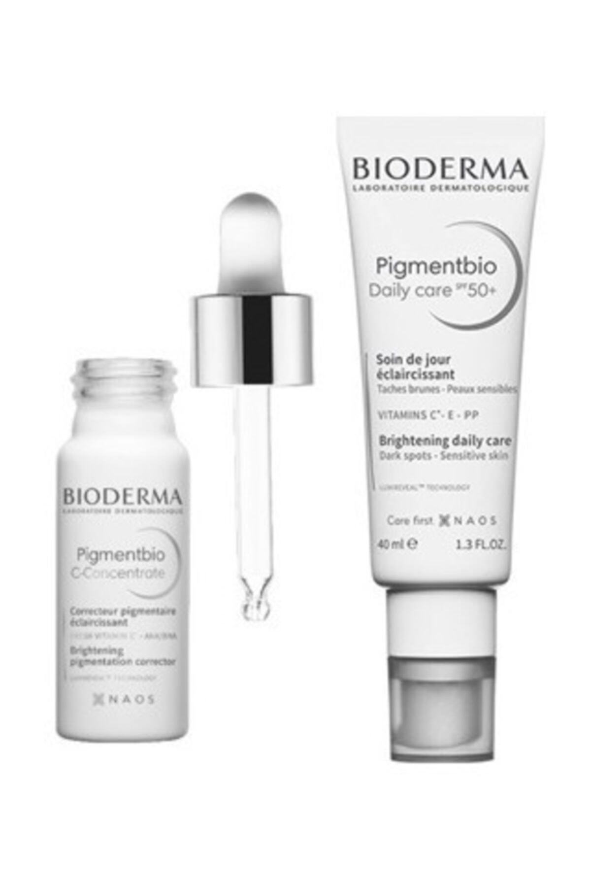 Bioderma محافظت روزانه از پیگمنت‌ها SPF 50+ 40 میلی‌لیتر | سرم غلظت‌دهنده C پیگمنت‌بیو 15 میلی‌لیتر