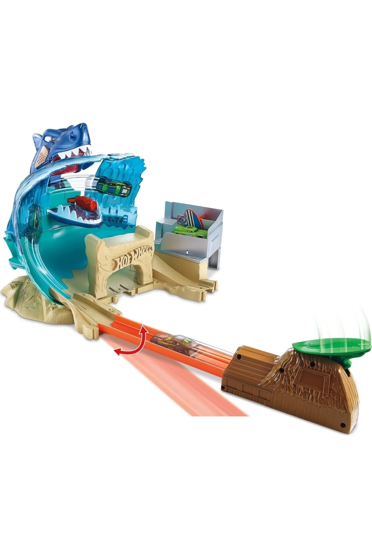 ماشین اسباب بازی ست مسابقه ساحلی کوسه موج‌سواری با لانچر و وسیله نقلیه FNB21 HOT WHEELS