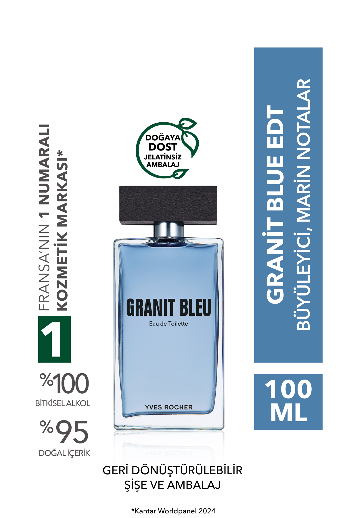 عطر مردانه گرانیت آبی ادوتویلت 100 میل 17322 Yves Rocher