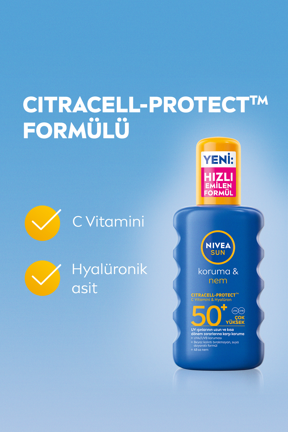 NIVEA ضدآفتاب مرطوب کننده اسپری SPF50 200 میلی لیتر بچه 50 فاکتور