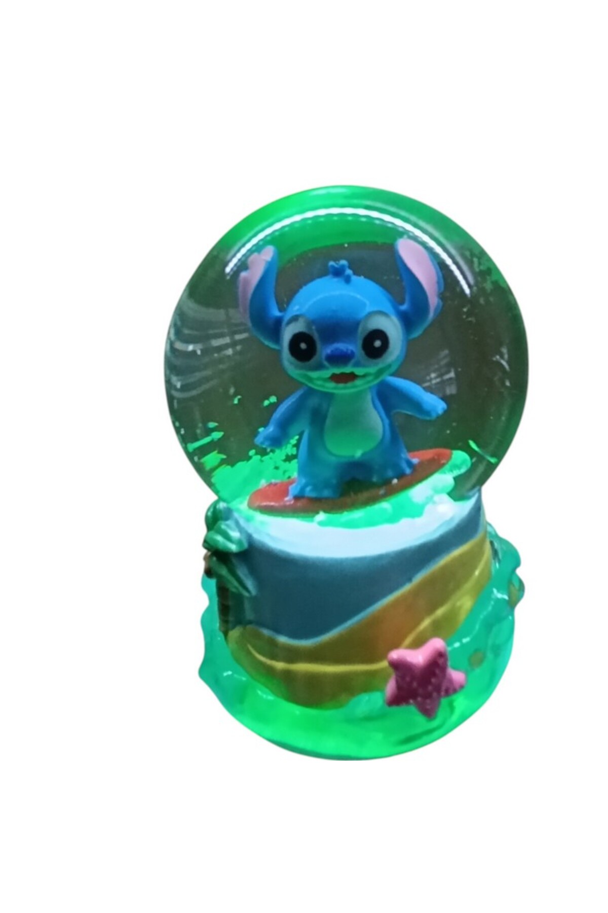 گوی برفی روشنایی 10CM 8CM رنگ ​​آبی پایه زرد STITCH SNOW GLOBE از ترکیه Online