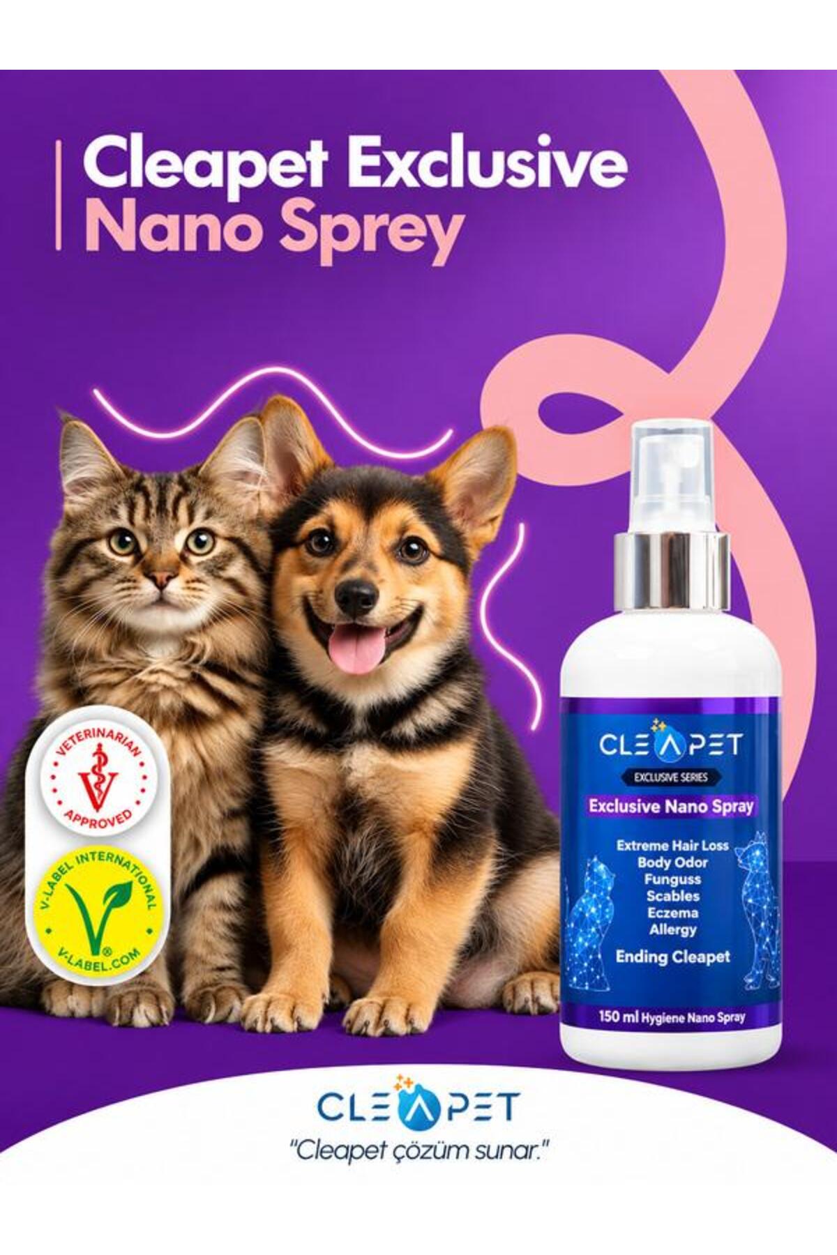 اسپری مراقبتی نانو نقره کلی‌پت Cleapet، ۱۵۰ میلی‌لیتر برای گربه و سگ