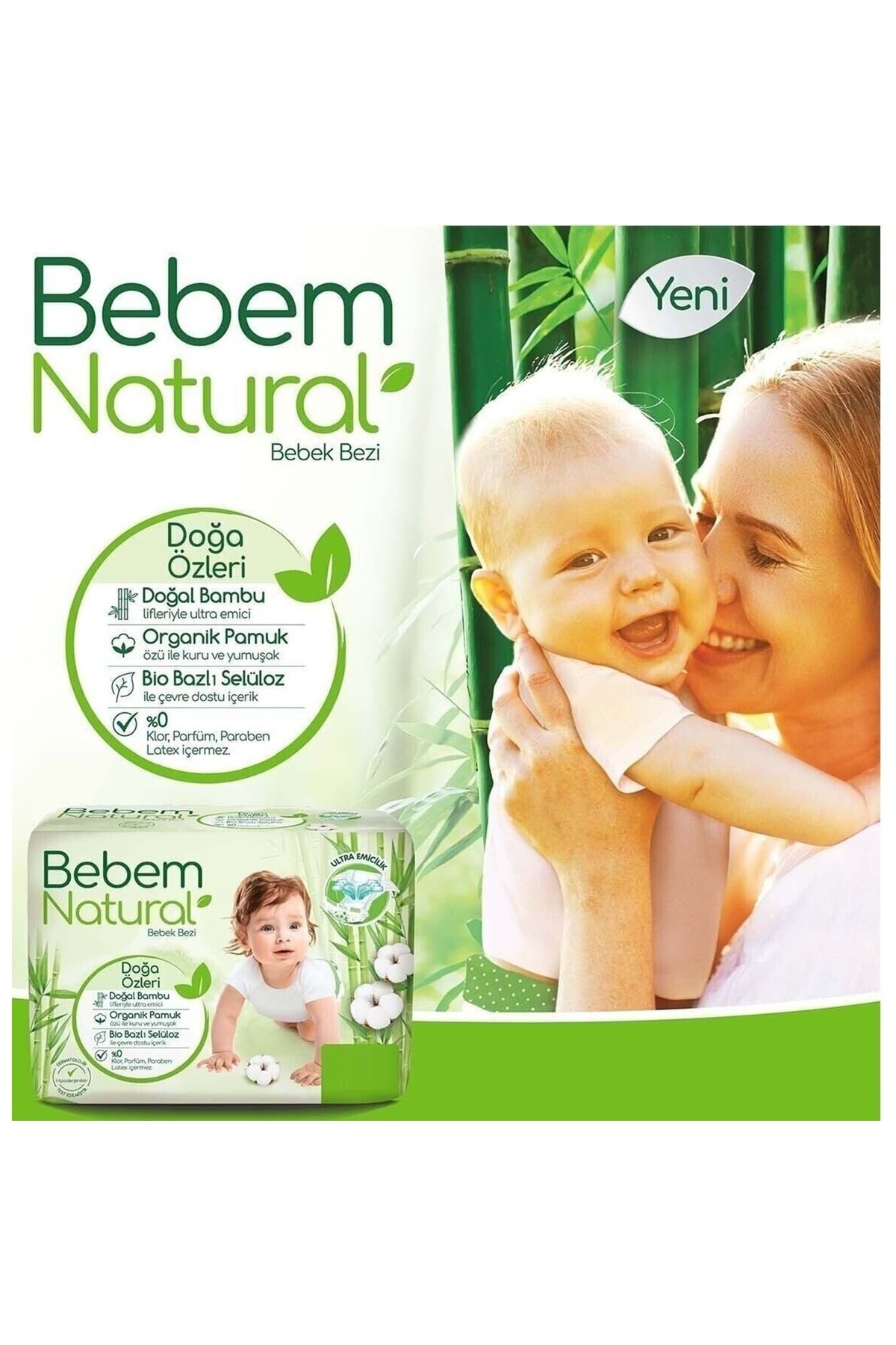 پوشک بچه ULTRA OPPORTUNITY بسته 5 سایز 80X4 320 عدد اورجینال Bebem Natural