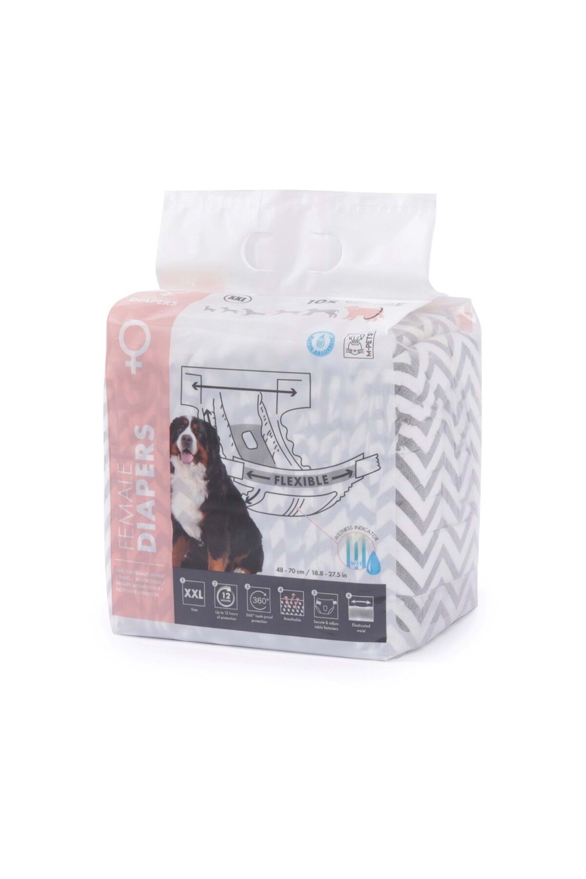 پوشک شورتی سگ ماده ام‌پتس M-PETS، سایز XXL، بسته ۱۰ عددی