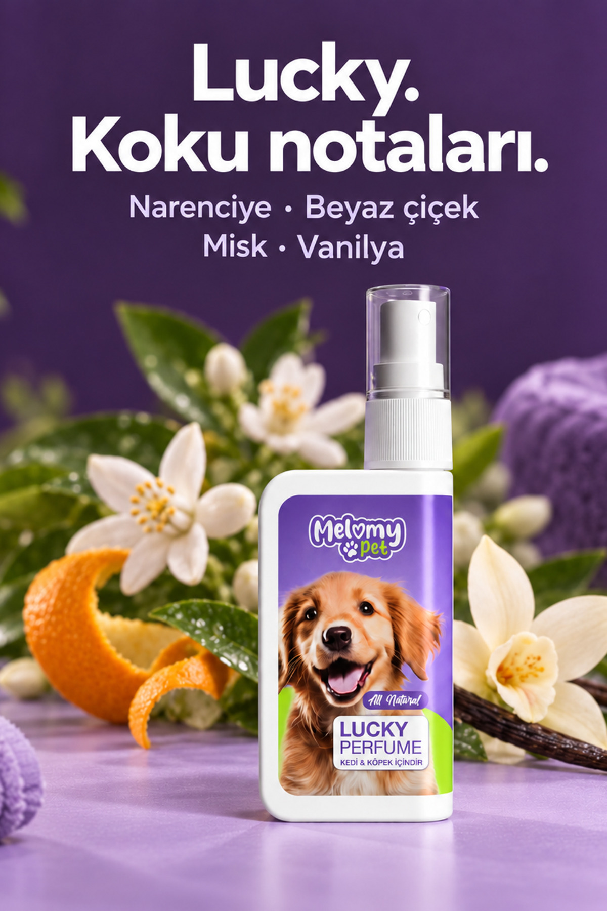 عطر گربه و سگ ملومی Melomy Lucky، مدل MLY09، ۵۰ میلی‌لیتر