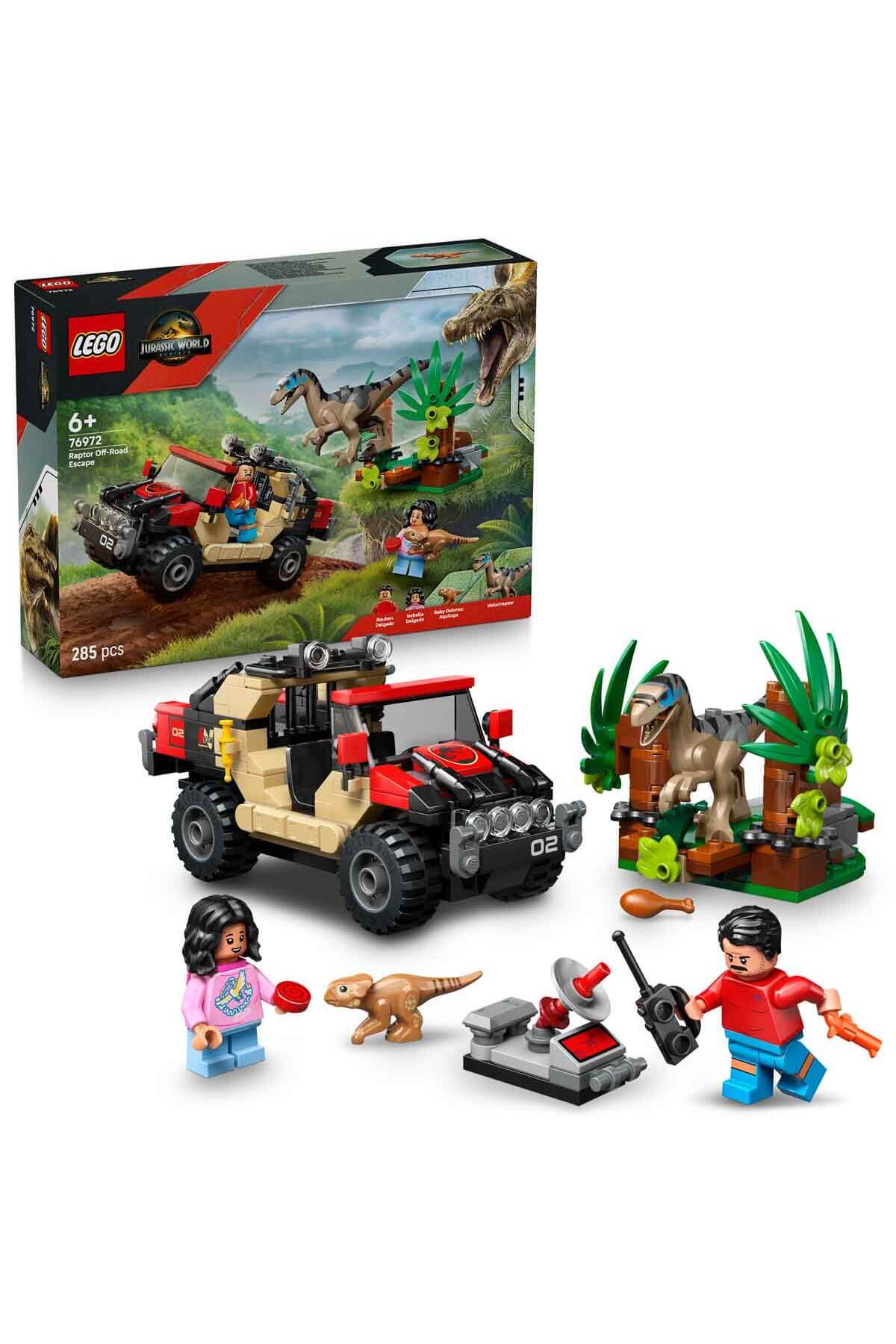 لگو و اسباب بازی های ساخت محور JURASSIC WORLD RAPTOR LAND ESCAPE 76972 خلاقانه برای کودکان 6 سال به بالا اورجینال LEGO