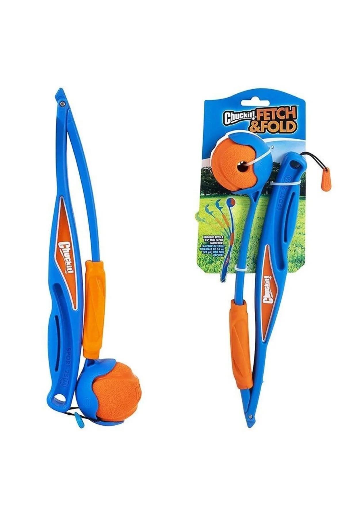 پرتاب‌کننده توپ تاشوی سگ چاکیت Chuckit Fetch & Fold همراه توپ Whistler چندرنگ