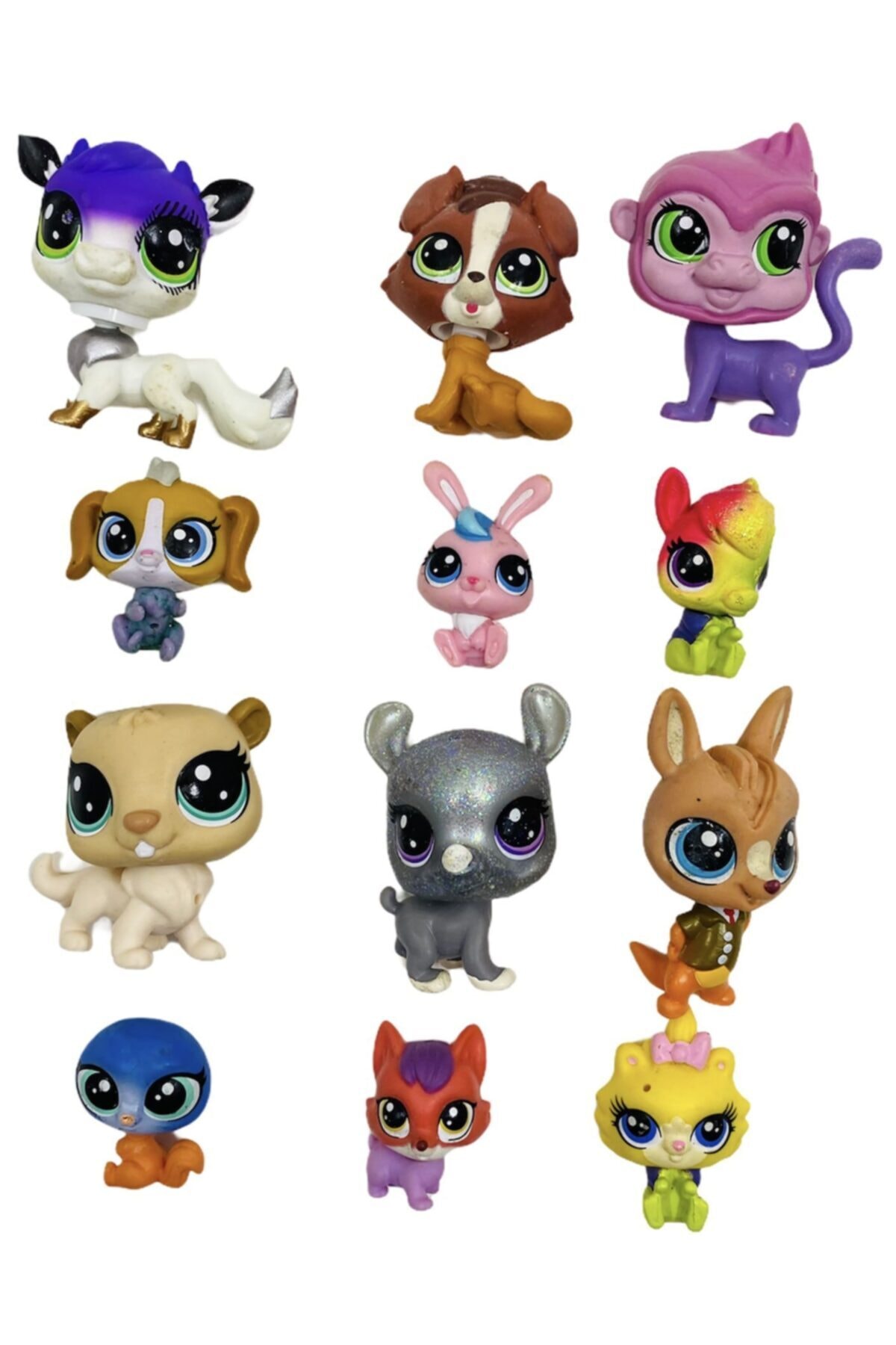 اسباب بازی های فیگور دیگر LPS MINI TOY 12 تکه 6 سایز بزرگ و کوچک با هم Littlest Pet Shop