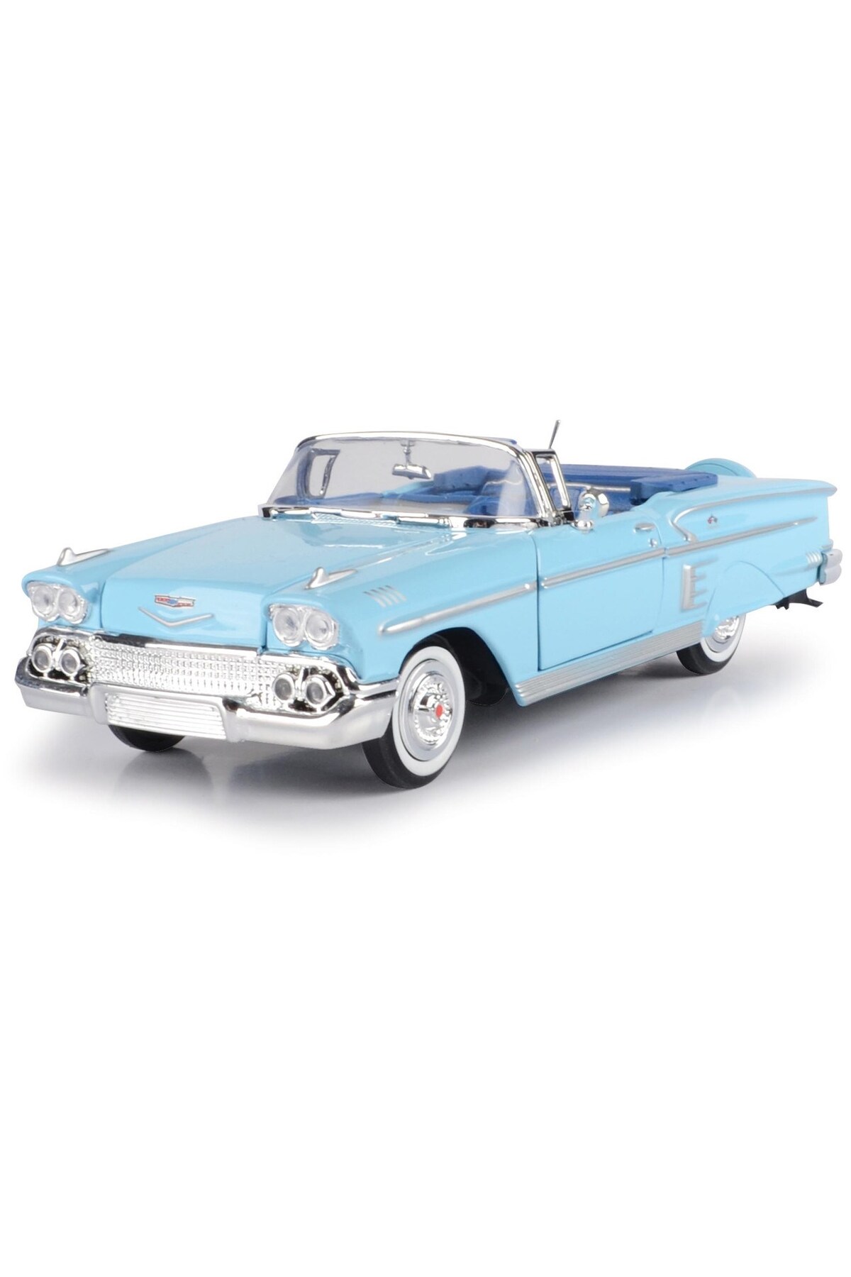 مدل خودرو DIECAST 1958 CHEVY IMPALA 1 24 VEHICLE BLUE اورجینال Genel Markalar