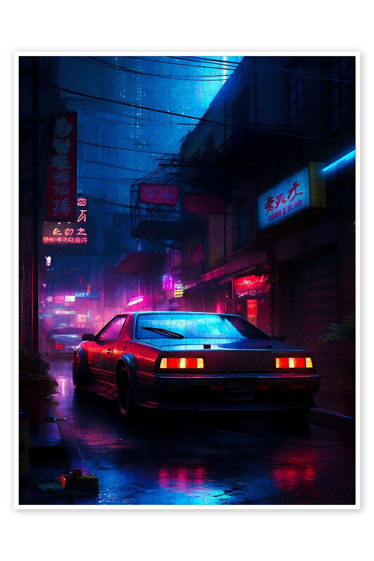 پازل سرگرمی با تم اره منبت کاری مویی شهر CYBERPUNK CAR III 500 PIECE از ترکیه Jeronkarji