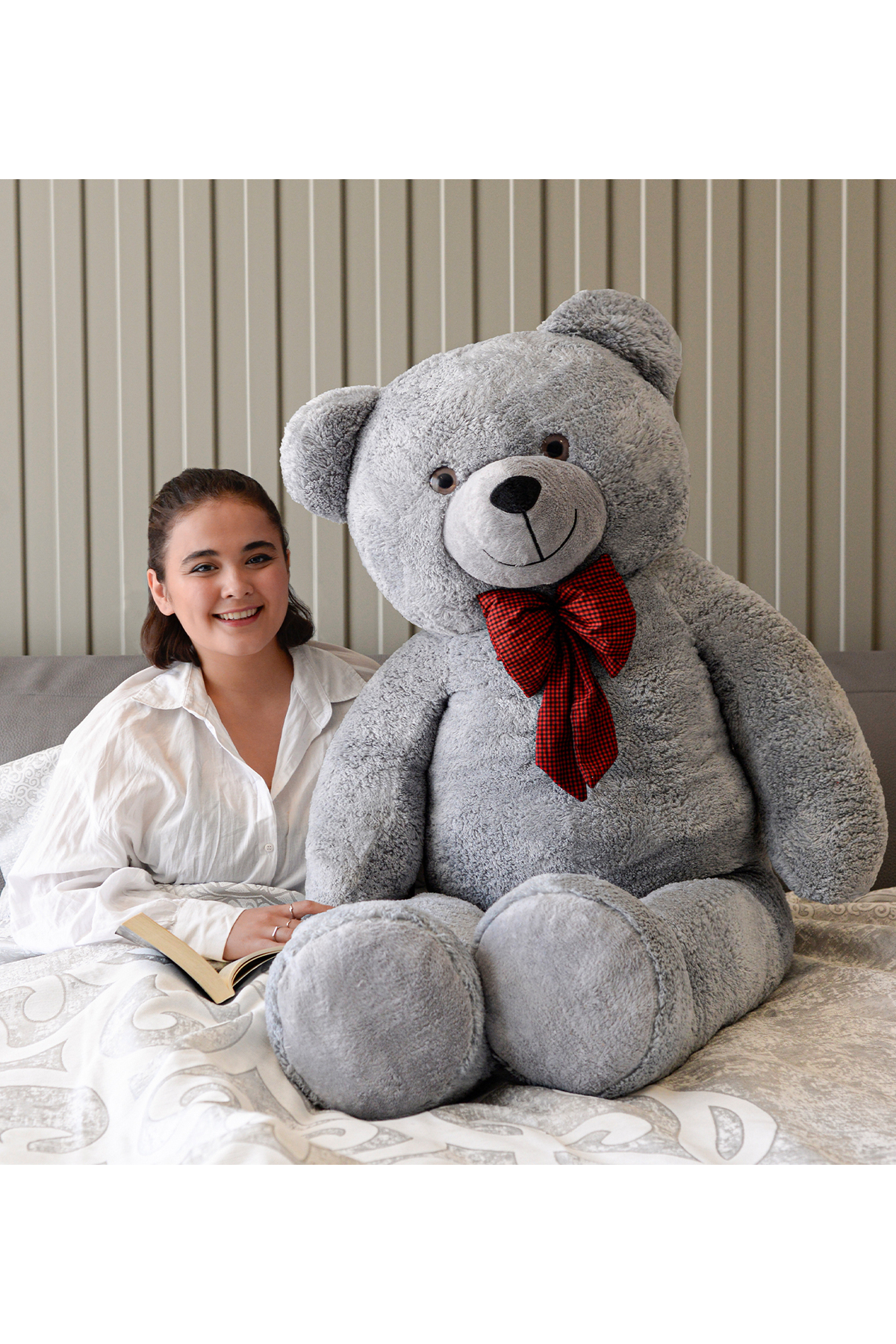 اسباب بازی های پشمی خرس عروسکی رنگارنگ 130 سانتی متری Pandamkee