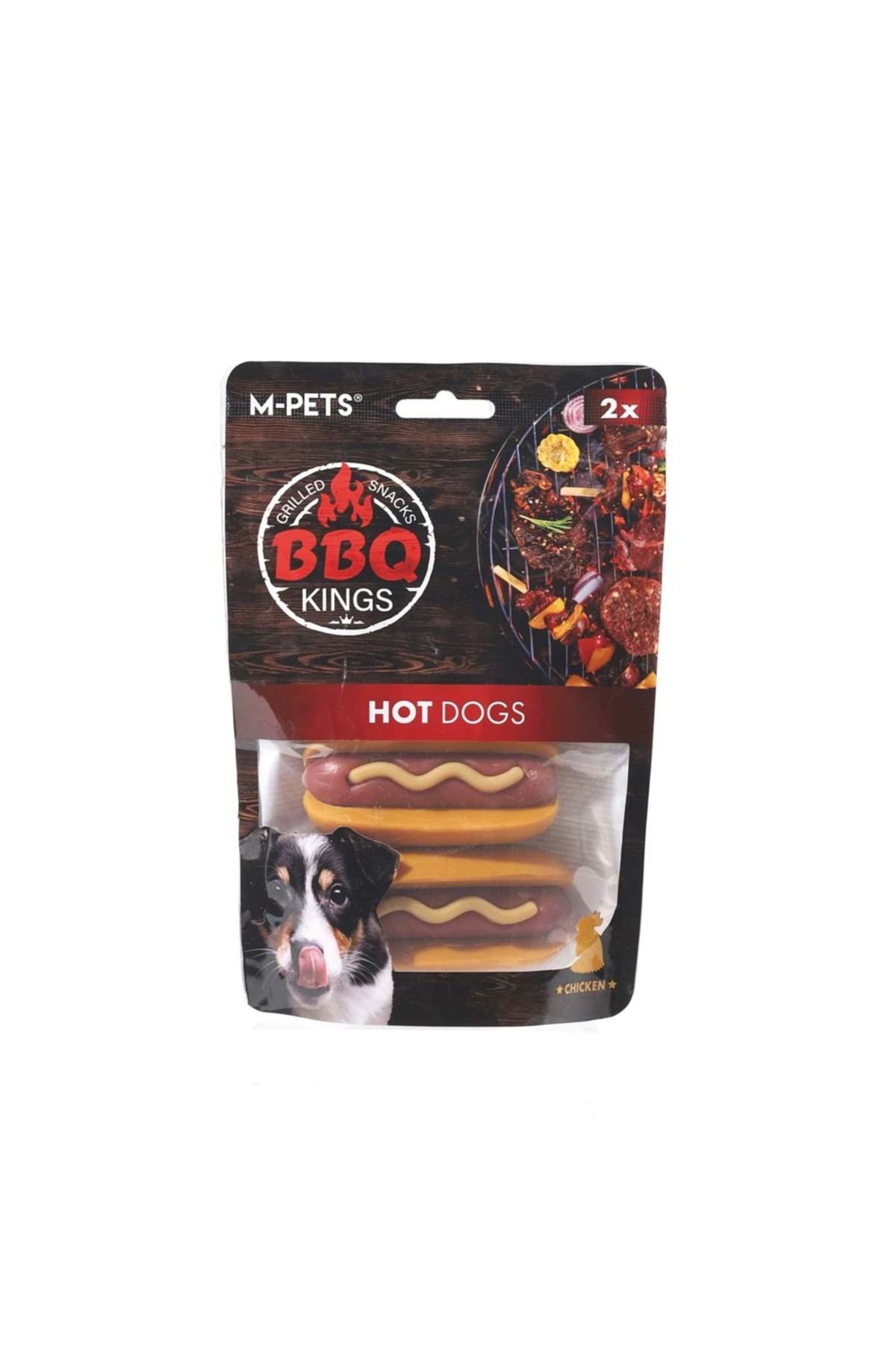 تشویقی سگ ام‌پتس M-PETS از سری BBQ KINGS با طعم مرغ و بوقلمون، ۱۳۵ گرم