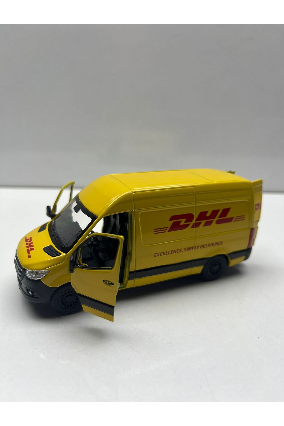 ماشین اسباب بازی مرسدس بنز اسپرینتر DIECAST مینی بوس باری DHL اصل 4 درب باز ارسال بررسی دراپ afreyz oyuncak
