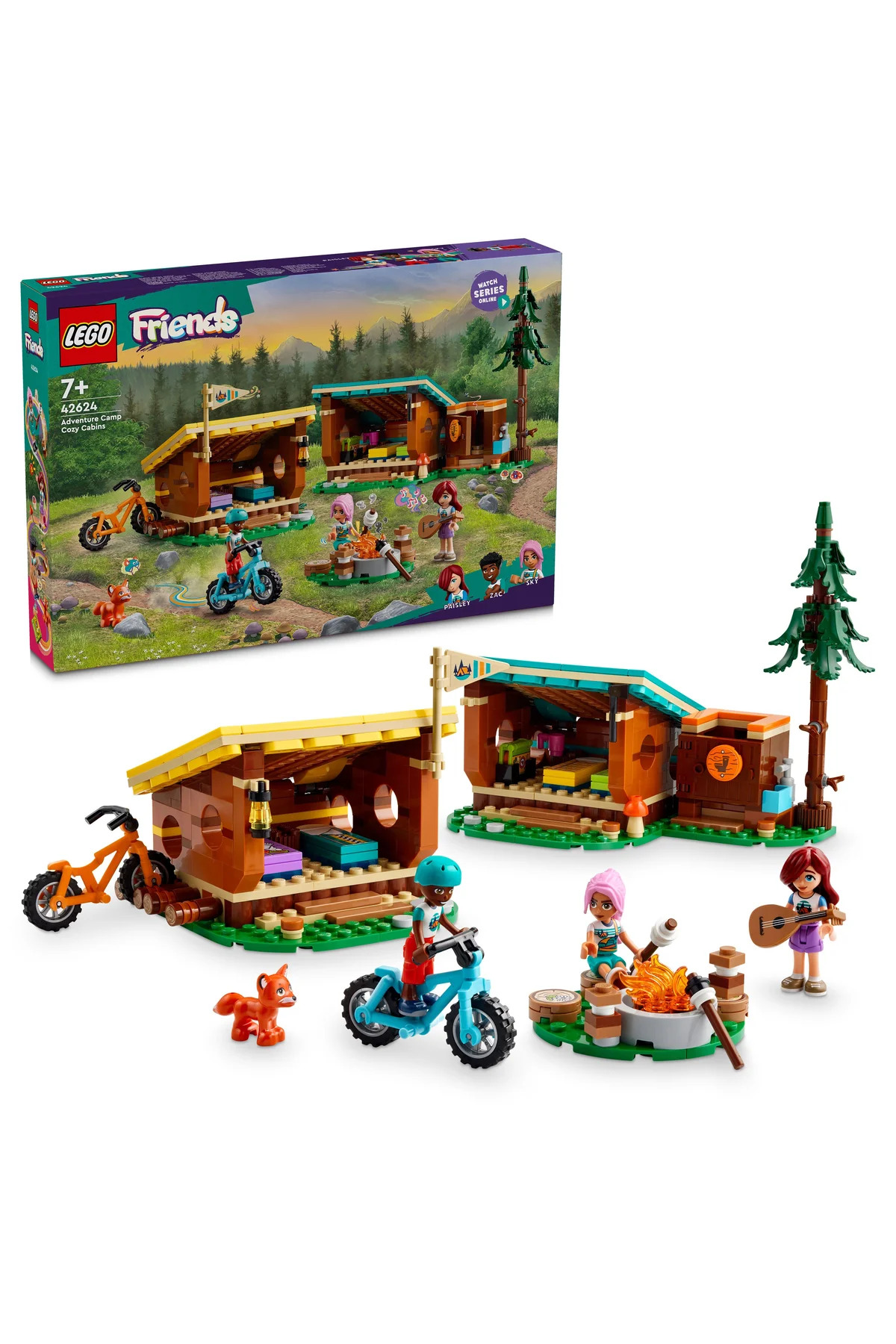 لگو و اسباب بازی های ساخت محور ® FRIENDS ADVENTURE CAMP CUTE CABINS 42624 مجموعه ساختمانی خلاقانه برای کودکان 7 سال به بالا 437P اورجینال LEGO