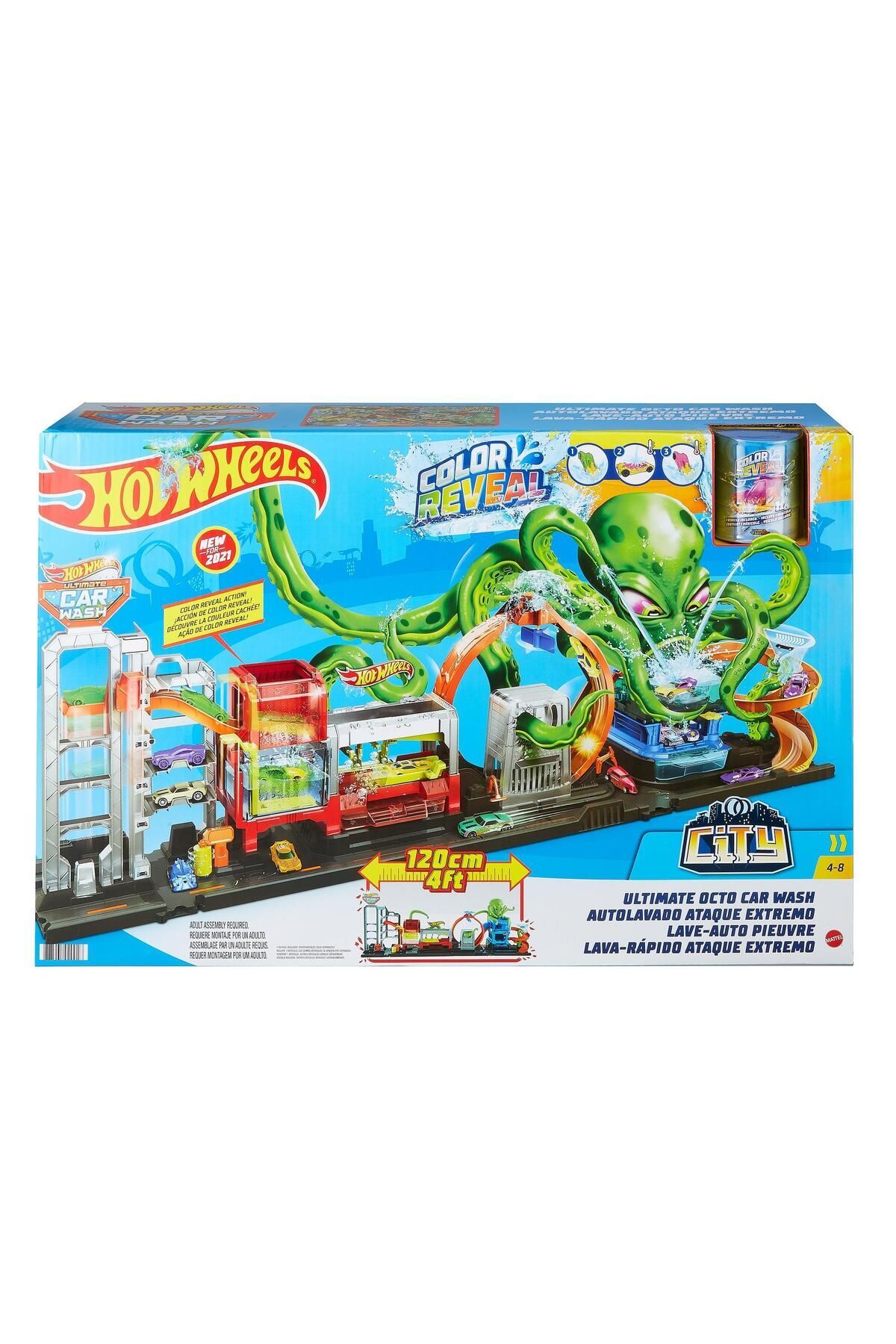 ماشین اسباب بازی SET شستشوی اتومبیل با هشت پا غول پیکر | GTT96 هات ویلز اورجینال HOT WHEELS