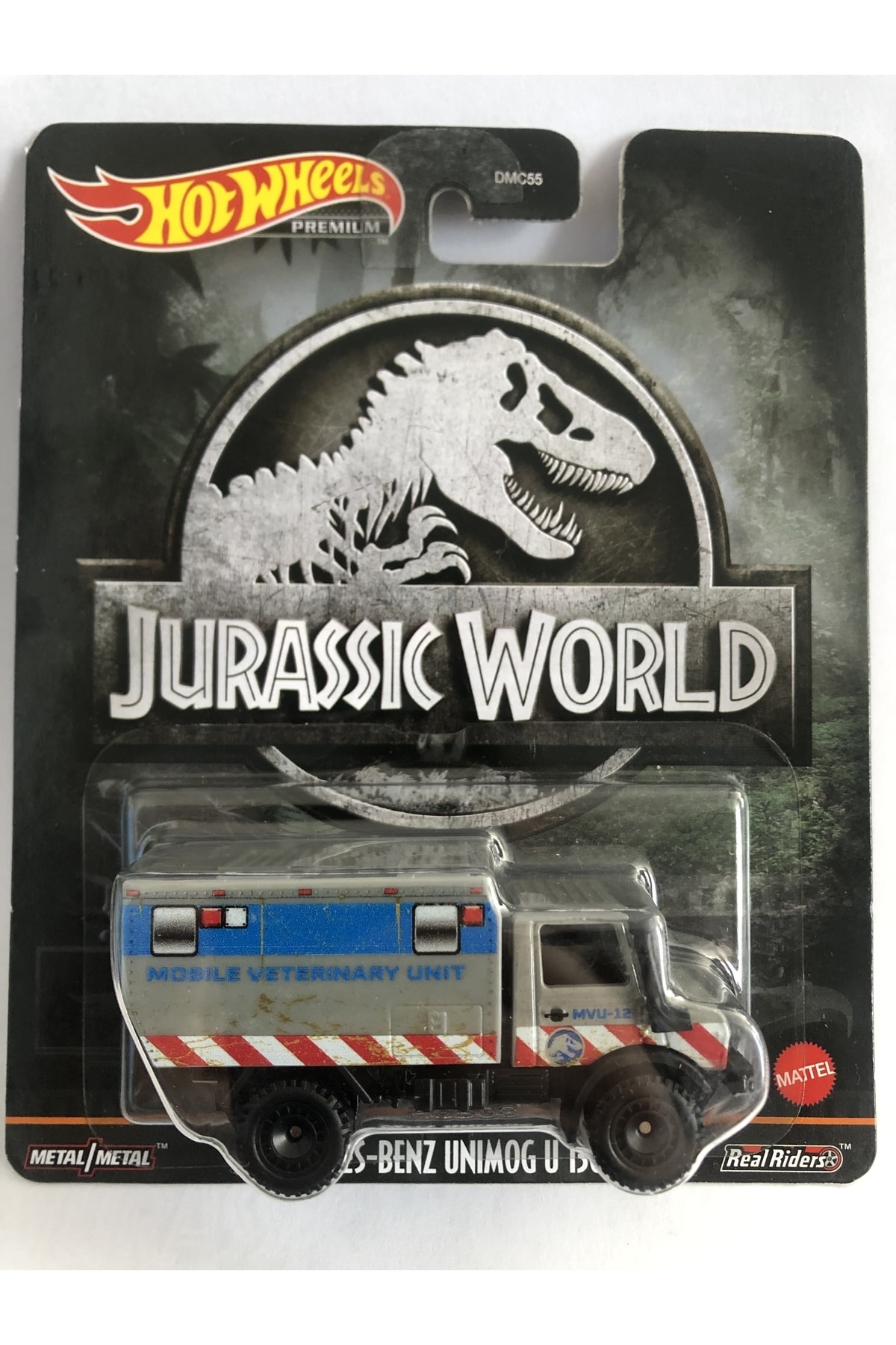 ماشین اسباب بازی مرسدس بنز UNIMOG U 1300 L PICKUP TRUCK JURASSIC WORLD PREMIUM SERIES 1:64 SCALE HOTWHEELS از ترکیه HOT WHEELS