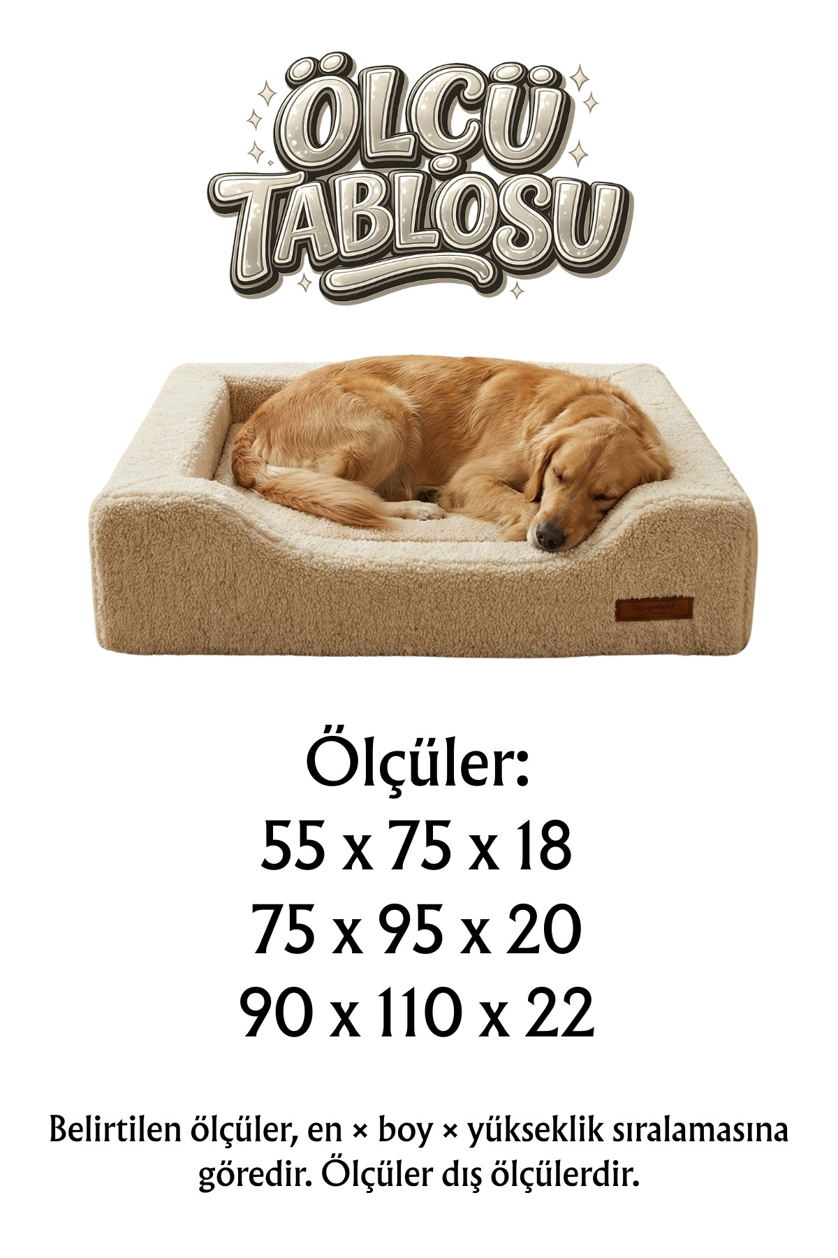 تخت گربه و سگ جونگولیکا Jungolica Pet Products مدل Enzo با فوم ارتوپدی و محافظ ضدآب کرم روشن (اکرو)