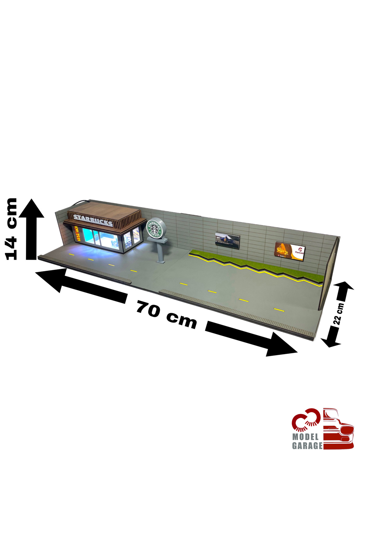 مدل خودرو 1 64 مقیاس STARBUCK.S DIORAMA PARKING DIECAST قفسه نمایش TOY اورجینال ÜRETİM