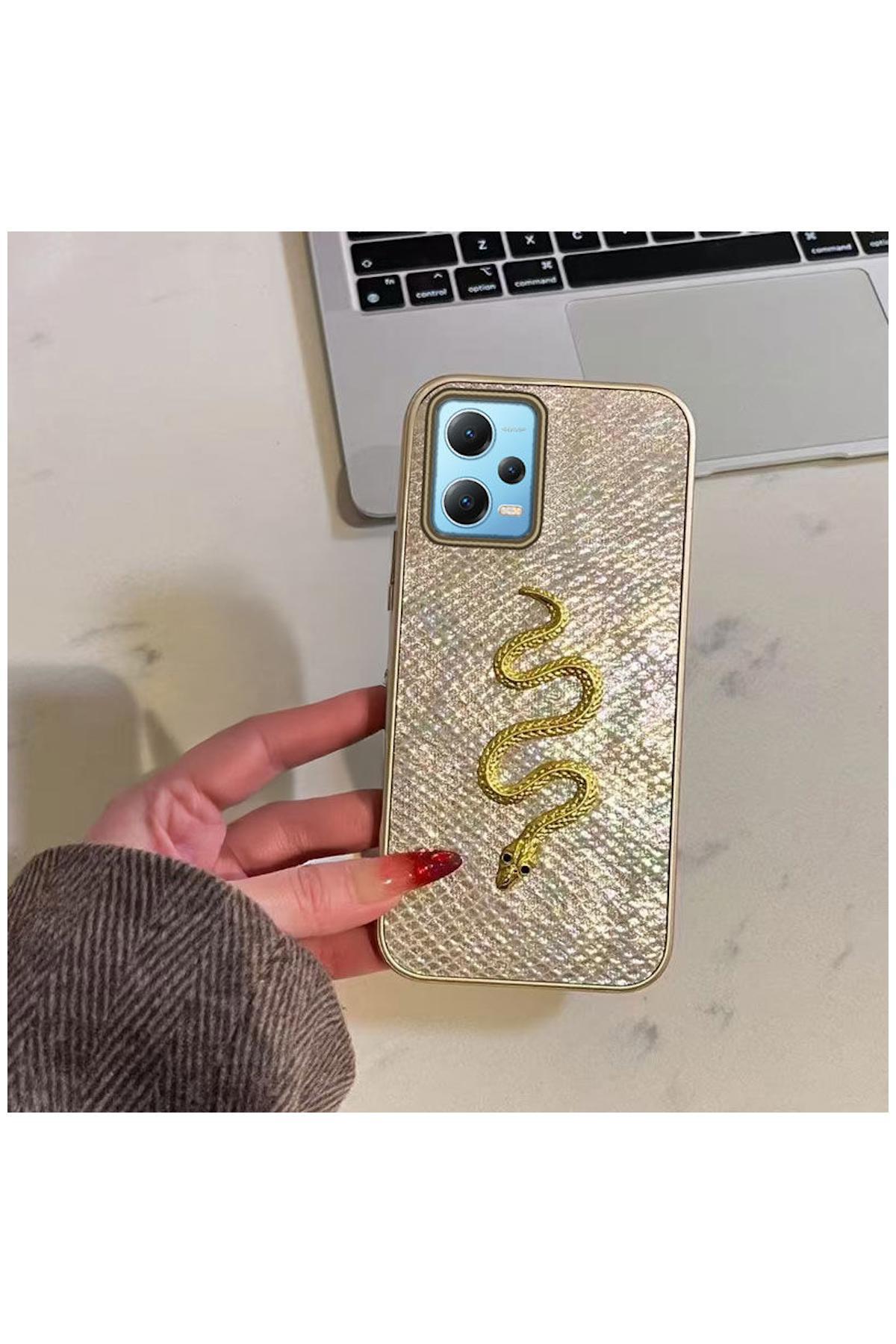 کاور و قاب محافظ شیائومی REDMI NOTE 12 PRO 5G سازگار ZEBANA GOLDEN SERPENT سیلیکونی طلایی اورجینال Zebana