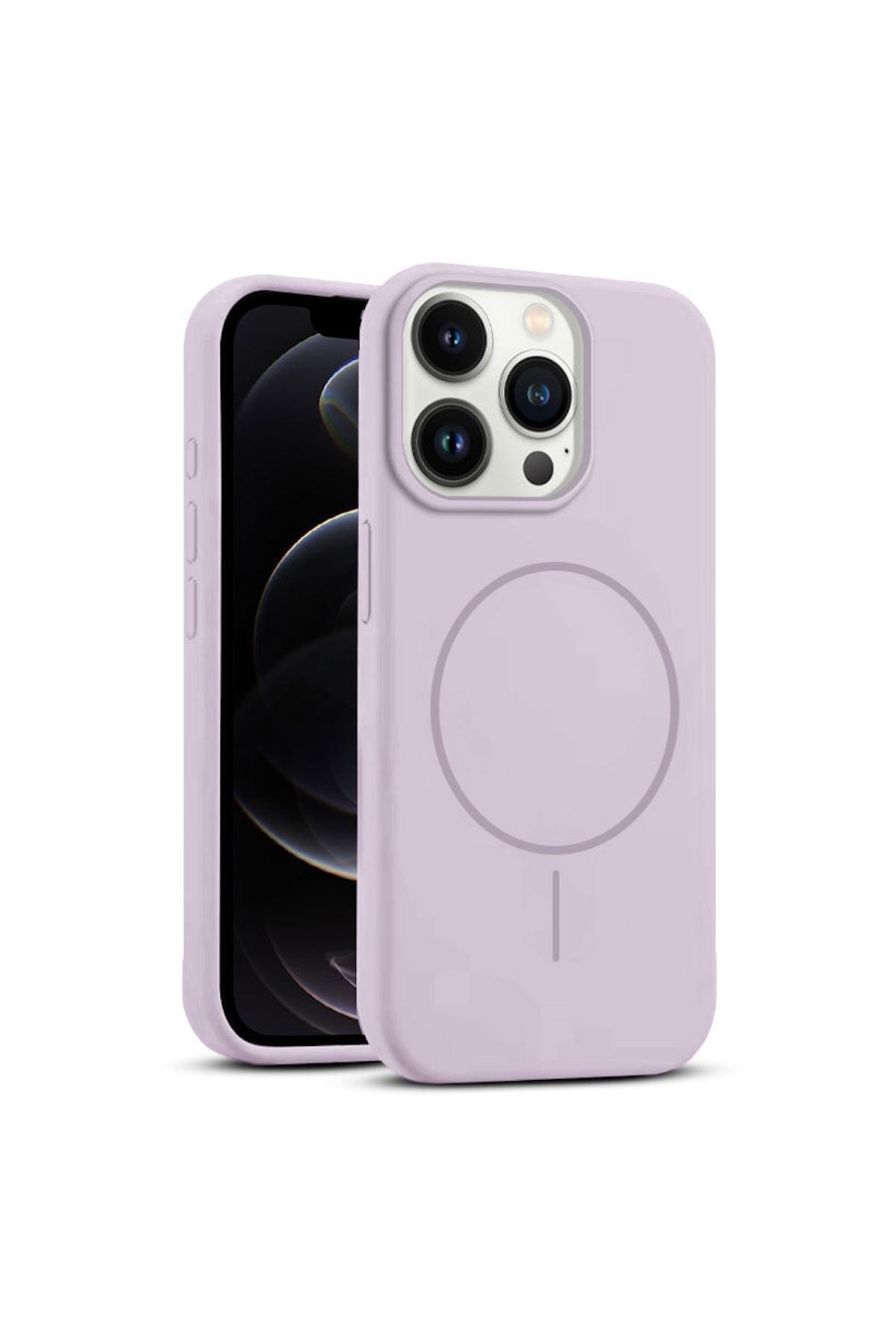 کاور و قاب APPLE IPHONE 12 PRO MAX CASE COMPATIBLE ZEBANA LIQUID SOFT با پشتیبانی از شارژ بی سیم LILAC اورجینال Zebana
