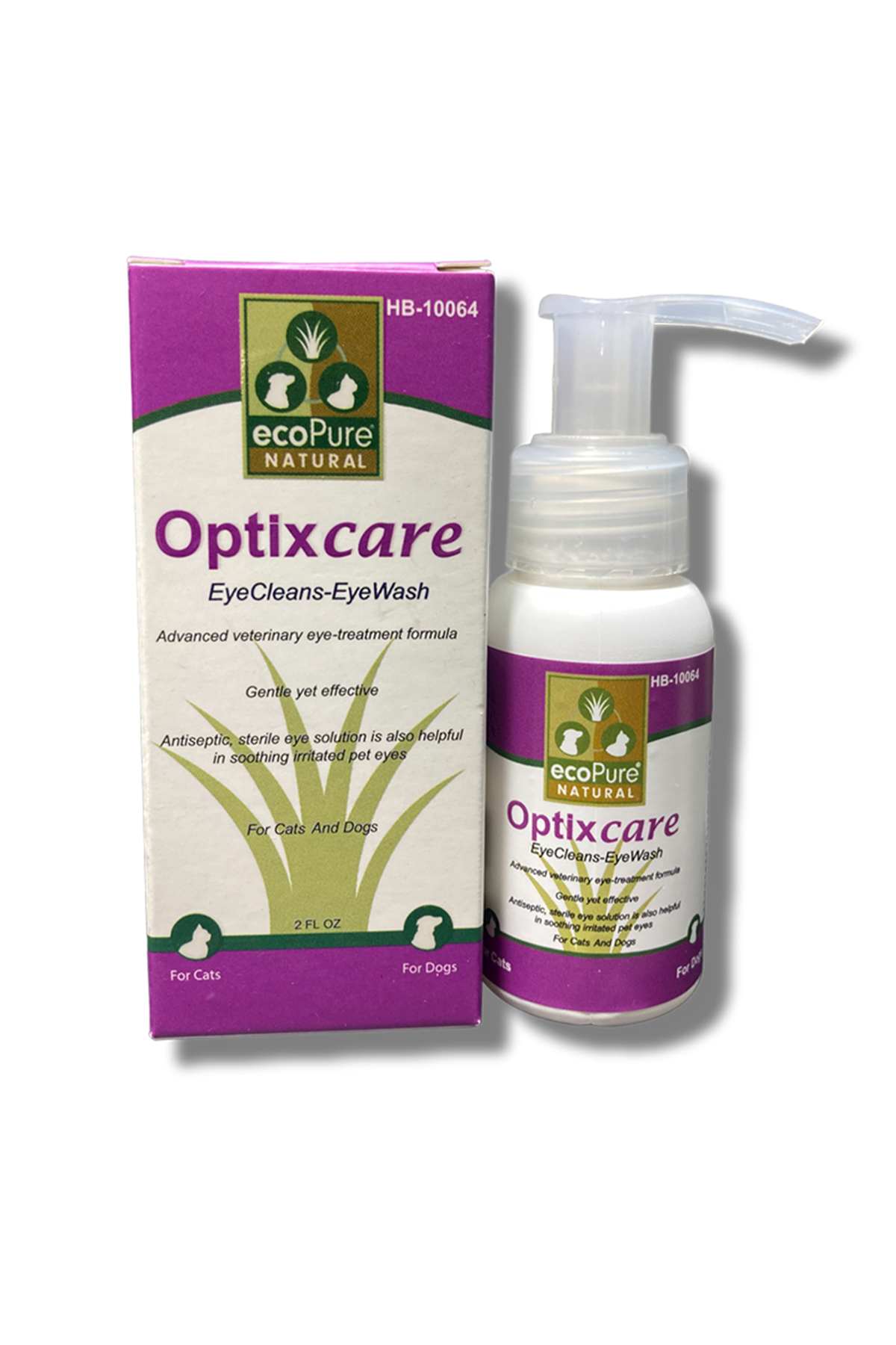 محلول پاک‌کننده چشم گربه و سگ اکوپیور Ecopure Optixcare، ۲ اونس