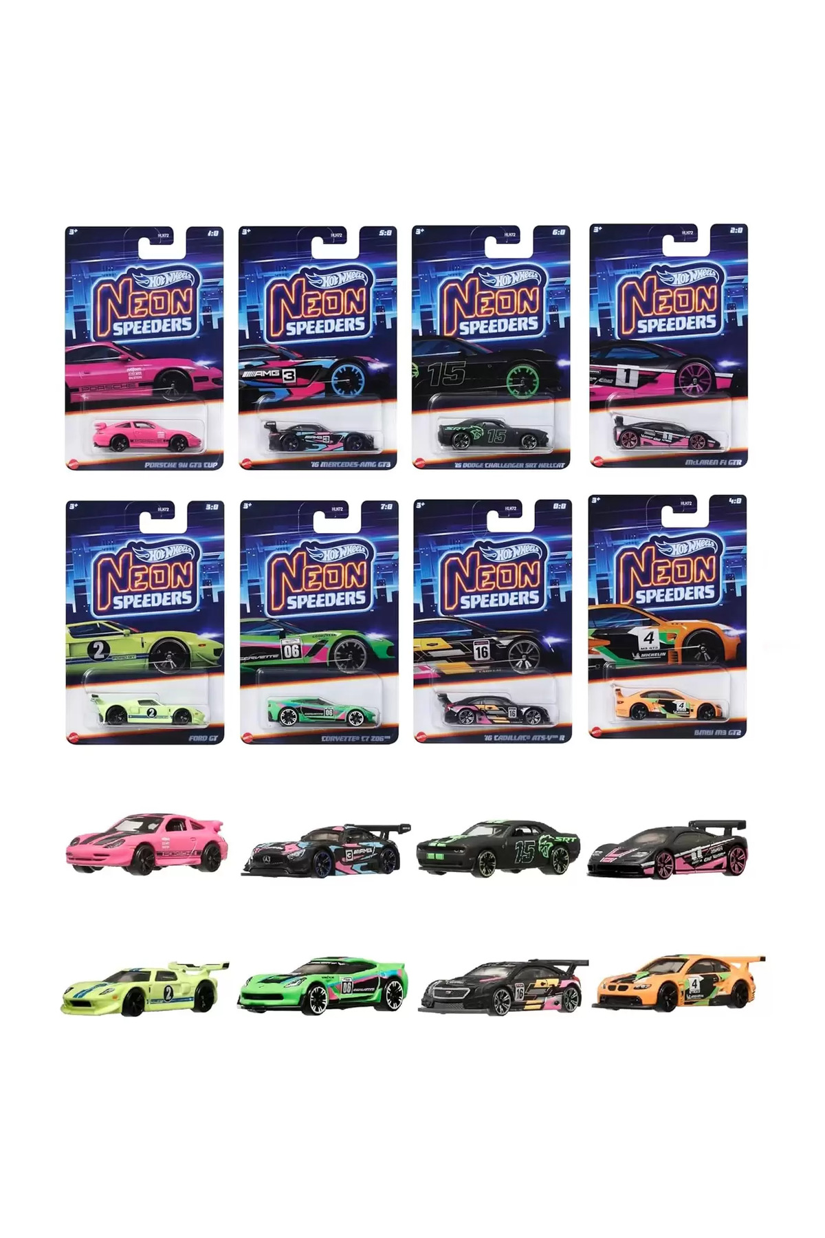 ماشین اسباب بازی اتومبیل HLH72 NEON سرعت 8 SET خارج از کشور RG2RY1SAXG هات ویلز اورجینال HOT WHEELS
