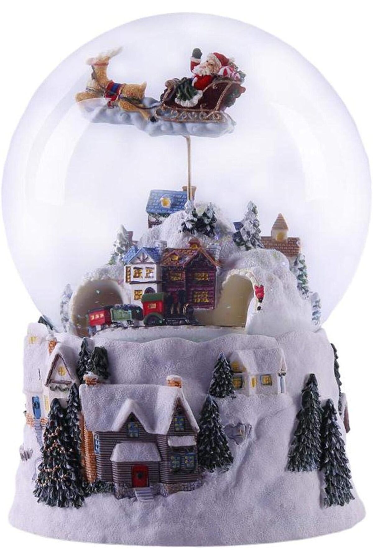 گوی برفی SNOW GLOBE 120MM VILLAGE SCENE COLOR CHANGING WITH LIGHTS AND MUSIC 63054 از ترکیه karinabest