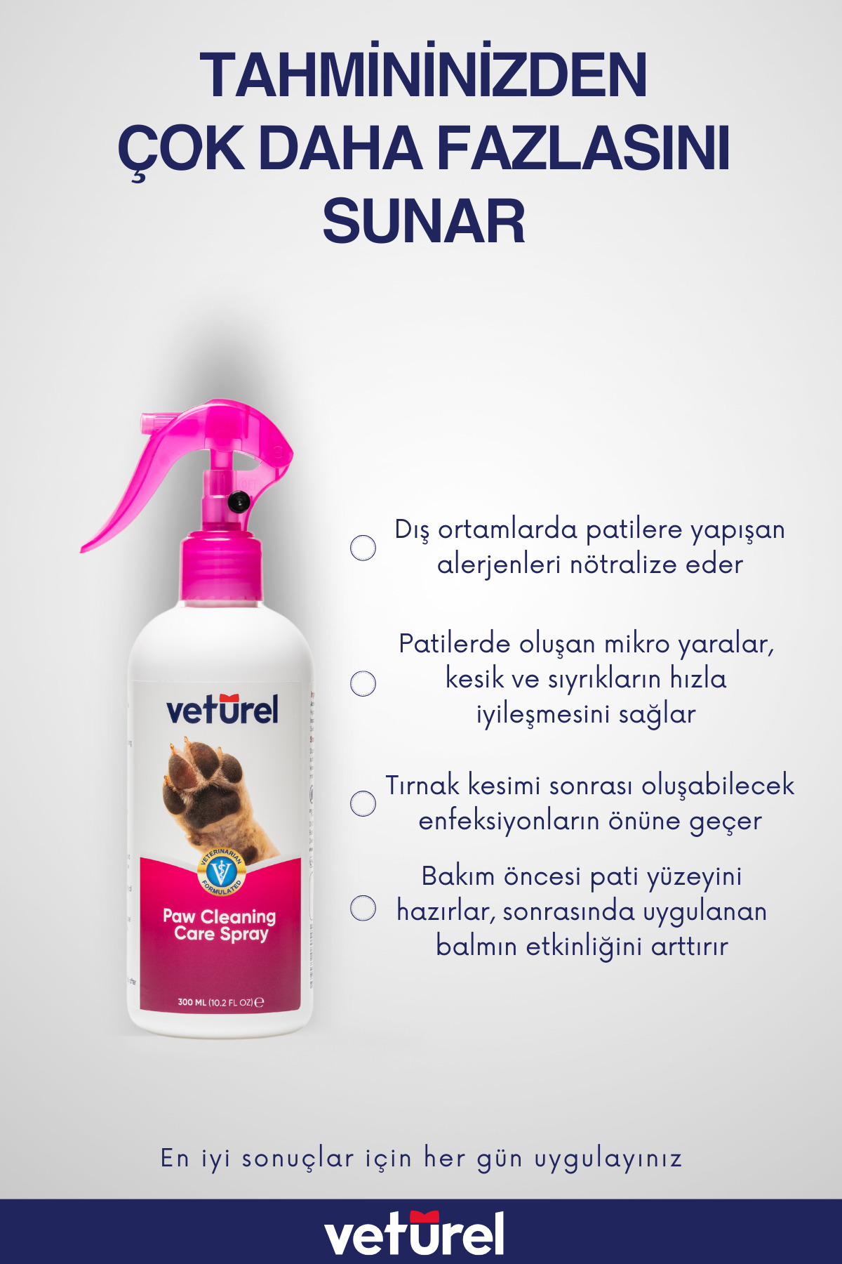 اسپری نظافت موی گربه و پنجه سگ وتورل Veturel، بدون عطر، ۳۰۰ میلی‌لیتر