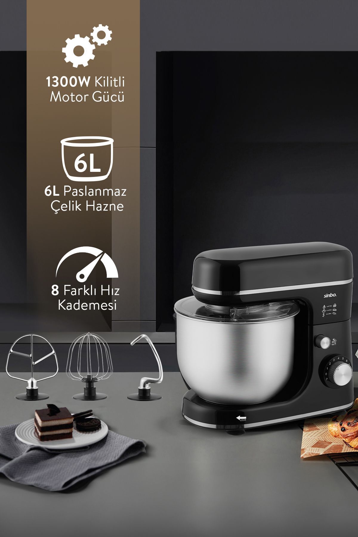 میکسر و ست پایه SMX 2769 مشکی اورجینال Sinbo