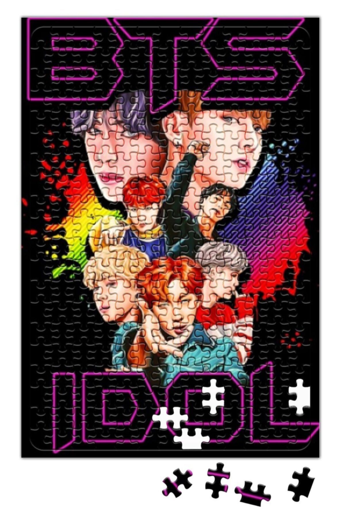 پازل اره منبت کاری مویی کیپاپ 240 تکه BTS IDOL BANGTAN BOYS از ترکیه Baskı Dükkanı