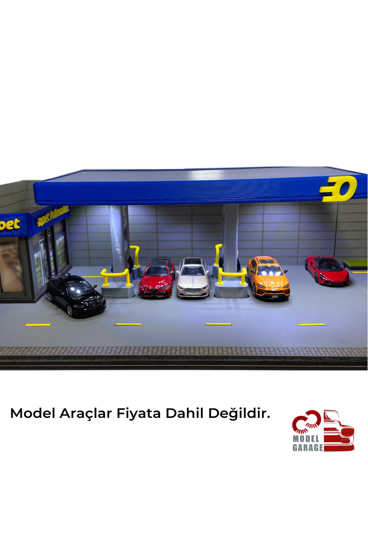مدل خودرو 1 64 SCALE OPET پمپ بنزین DIORAMA پارکینگ DIECAST قفسه نمایش TOY اورجینال ÜRETİM
