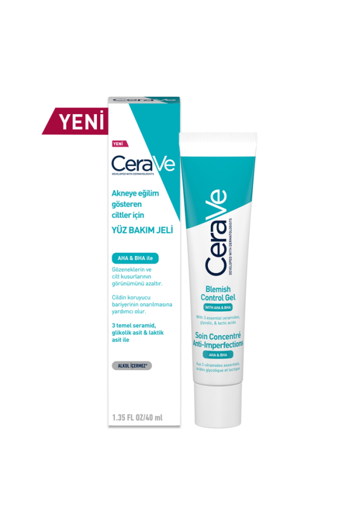 CeraVe ژل مراقبت از پوست صورت با تمایل به جوانه زدگی 40 میلی لیتر