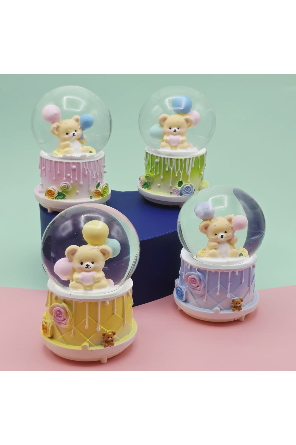 گوی برفی سایز بزرگ SNOW GLOBE خرس عروسکی اسپری شده 1 عدد از ترکیه Skygo