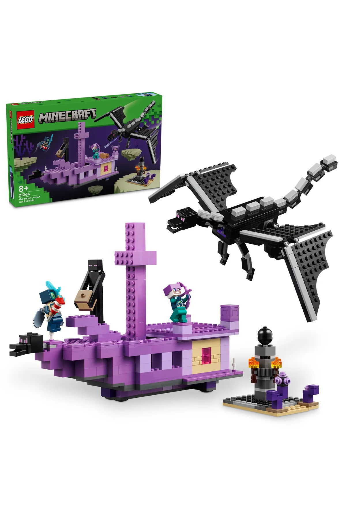 لگو و اسباب بازی های ساخت محور ® MINECRAFT® ENDER DRAGON AND END SHIP 21264 8+ ست ساختمان خلاق 657 قطعه اورجینال LEGO