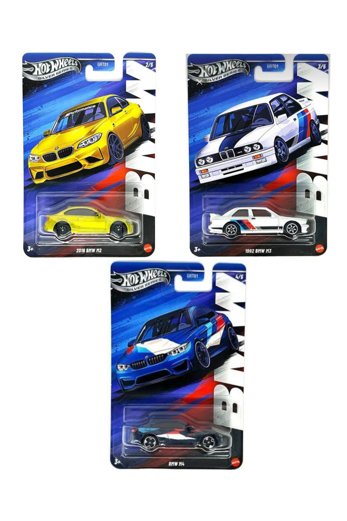 ماشین اسباب بازی سری نقره BMW SET M2 M3 M4 مجموعه 3 هات ویلز اورجینال HOT WHEELS