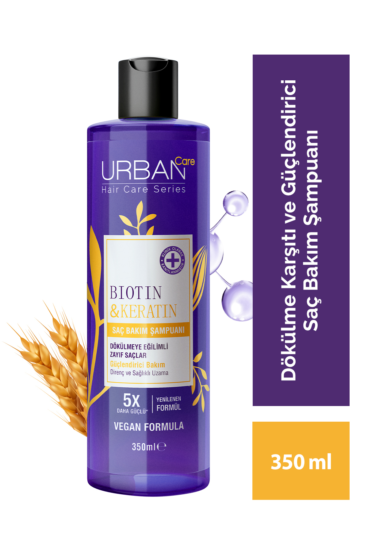 شامپو مراقبت از مو بیوتین و کراتین Urban Care ضد ریزش و کمک به رشد سالم - ۳۵۰ میلی‌لیتر - وگان