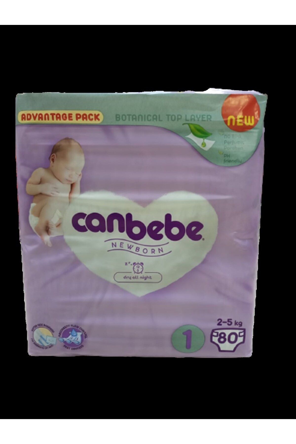 پوشک بچه خیس نوزاد سایز 1 64 عدد اورجینال Canbebe